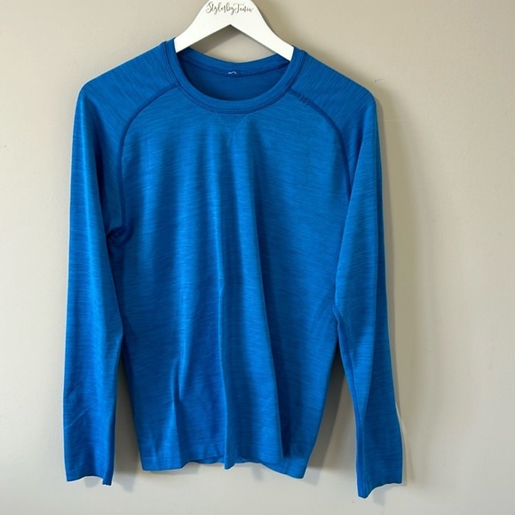 LULULEMON Mens Metal Vent Tech Long Sleeve Shirt Blue T-shirt Sz M - Picture 1 of 11